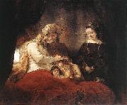 REMBRANDT Harmenszoon van Rijn Jacob Blessing the Children of Joseph oil painting artist